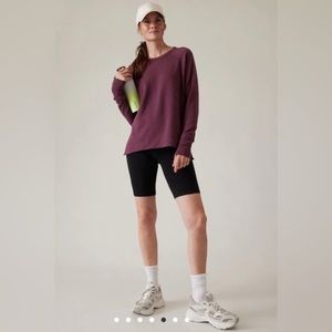 ATHLETA Coaster Luxe Waffle Purple Sweatshirt Women’s Size Medium